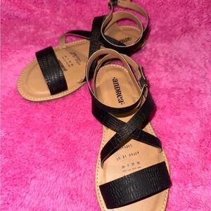 Andrea Black Strappy Sandals